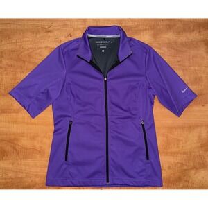 Nike Golf Storm-Fit Short Sleeve Full Zip Jacket Purple Womens Small Mock Neck